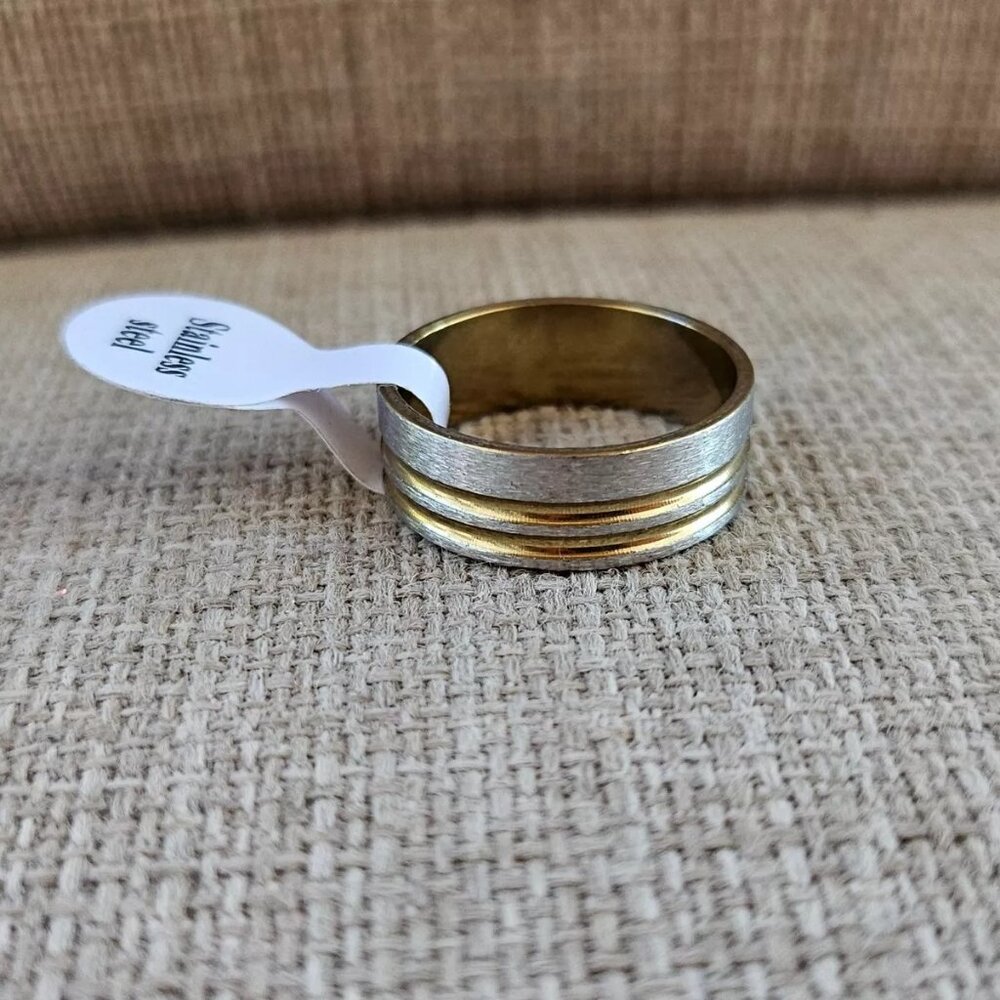 Fashion Ring Unisex Ring Band Silver Tone Fashion Jewlry Size 9 NWT - Picture 5 of 13